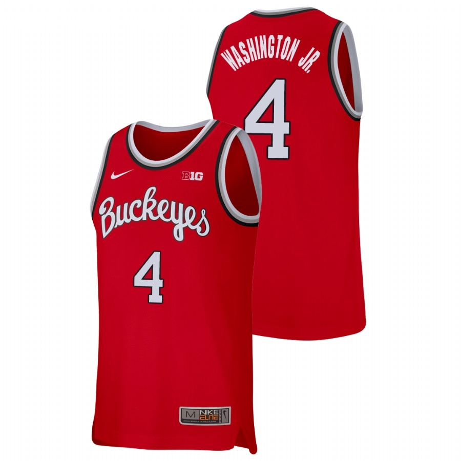 Ohio State Buckeyes Men's NCAA Duane Washington Jr. #4 Scarlet Replica Nike College Basketball Jersey JGP2849GU
